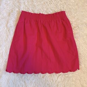 J.Crew Scalloped Pink Mini Skirt Hot Pink Mini Skirt Scalloped Skirt